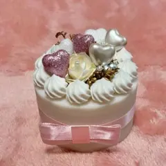 お花とハートのケーキ型小物入れ