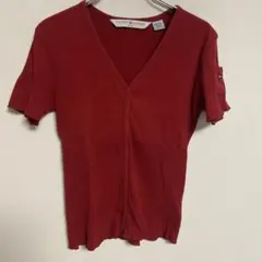 TOMMY HILFIGER 半袖カーディガン レッド S レディースのサムネイル