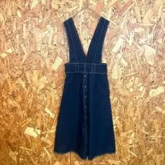 ZARA ザラ ロングワンピース ジャンパースカート デニム インディゴ