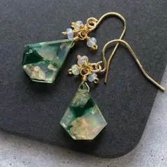 天然石 エチオピアンオパールのピアス 14kgf