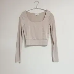 ⋆⸜ BP⸝⋆ベージュ 長袖クロップドトップ【XS】