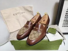 GUCCI 100 ブラウン ローファー タグ・箱付き