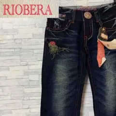 【新品未使用】Riobera Jeans リオベラ フレアデニム 豪華刺繍 25
