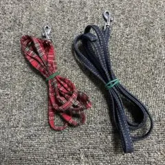 작은 동물 및 새끼 고양이를 위한 목줄 2개 세트 (체크, 데님 패턴)