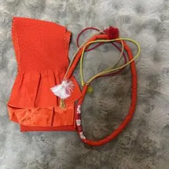 オレンジ色 帯揚げ フリル付き 帯締め