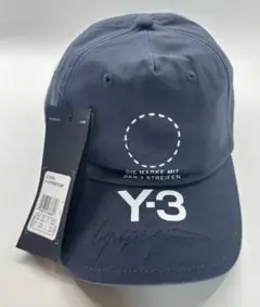 Y-3 ネイビー キャップ サイン入りth