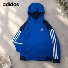 adidas アディダス パーカー ブルー キッズ トレーナー 140