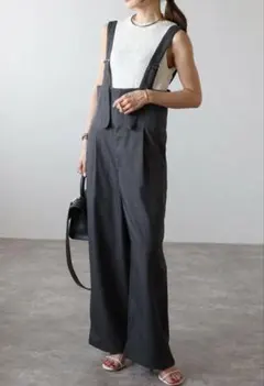 【最終価格】ハイウエストワイドサロペット　ボンジュールサガン