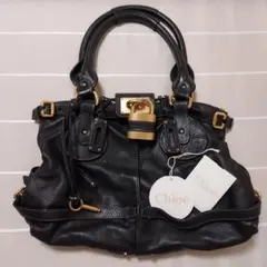 希少✨ 超美品 Chloe パディントン ハンドバッグ ブラック エナメル セール 美品 Chloe クロエ パディントン ショルダーバッグ