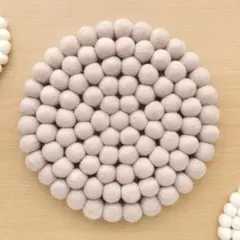 フェルト 鍋敷き ポットマット グレージュ