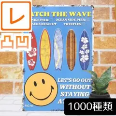 デザイン看板A4】サーフィン★スマイル海ポスター絵ブリキ看板アメリカン雑貨グッズ