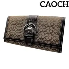 【COACH】 コーチ ミニシグネチャー 長財布 レザー キャンバス ウォレット