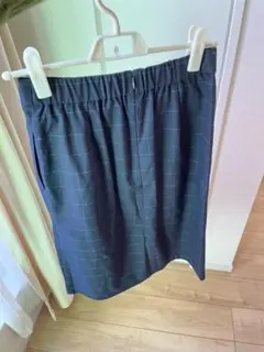 UNIQLO チェック柄 ロングスカート 紺色 Mサイズ