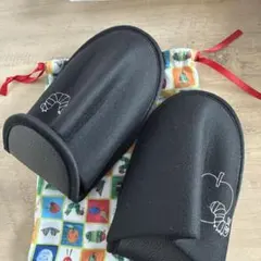 携帯用スリッパ ブラック 収納袋付き