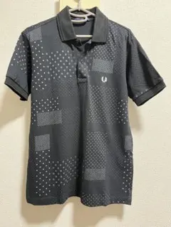 FRED PERRY 黒 ドットパターン ポロシャツ S