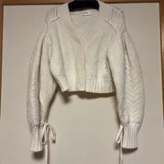 SNIDEL ホワイト クロップドニット