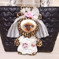 コヤンイサムチョン•トートバッグ•ソミちゃん•ハンドメイド•シャム猫•レオパード