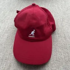 KANGOL 赤色キャップ ロゴ刺繍