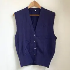 西武百貨店納入/未使用品！【日本製】ネイビー ボタン付き ニットベスト L〜LL
