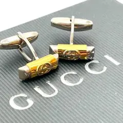 オールドグッチ　カフリンクス　インターロッキング　カフスボタン　ゴールド　刻印 GUCCI - グッチ カフリンクス インターロッキング カフスボタン