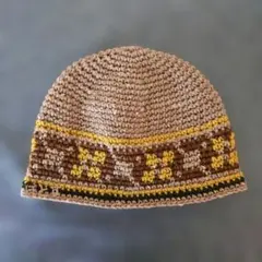 a168　秋冬春　クラッシャーハット クロシェハット　ニット帽