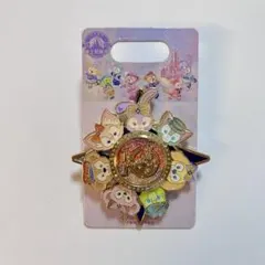 上海ディズニー10周年 ダッフィーフレンズ刺繍缶バッジ 一箱2点入れ