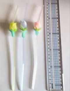 チューリップ型マドラー 、ストロー 3本セット