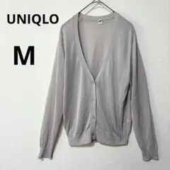 美品 UNIQLO M シアー ライト Vネックカーディガン　長袖 春夏 薄手のサムネイル