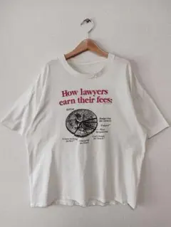 350 90s USA古着 メッセージ 弁護士 シングルステッチ Tシャツ