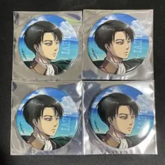 進撃の巨人　カラオケの鉄人　海　缶バッジ　リヴァイ