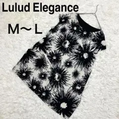 新品タグ付✨ルルドエレガンス＊花柄チュニック ゆったり モノトーン M〜Ｌ