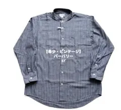 【希少・ビンテージ】バーバリーバンドカラーシャツ ホースロゴ刺繍ストライプ LYのサムネイル