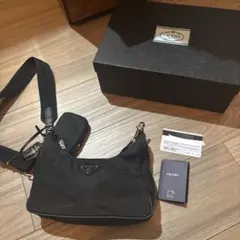 ヌ*ス様 prada プラダ レザーショルダーバッグ 2vh188 ブラック未使 