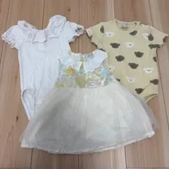 ベビー服 3点セット　petit main（ロンパース）