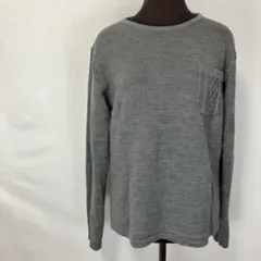 INHERITジョイントワークス ウールセーター ニット 胸ポケット グレー S