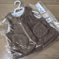 【新品未使用】ユニクロ　ボアフリースベスト　80 ブラウン