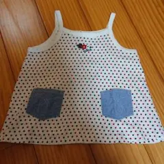 美品 ファミリア キャミソール タンクトップ(ベストにも)110 小花飾り