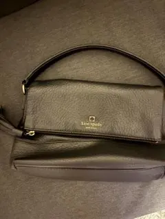 kate spade 黒 レザー ハンドバッグ
