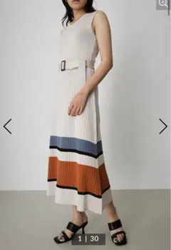美品　AZULBYMOUSSY アズールバイマウジー ヘムデザインリブワンピース