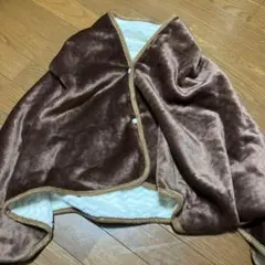 あったかい　ショール　毛布　ブラウン　ボタン付き　膝掛けにも