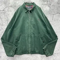 【90s】ポロラルフローレン スイングトップ ブルゾン ダメージ 緑 L