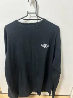 PHATRNK ブラック スウェット L PHATRNK◇ロンT/長袖Tシャツ/XXL/コットン/ブラック/無地