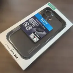 iPhone17 ソフトケース メタリックブルーフレーム