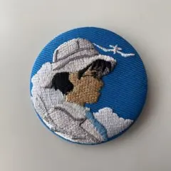 ジブリ　刺繍ブローチコレクション　缶バッチ　風立ちぬ　 堀越二郎