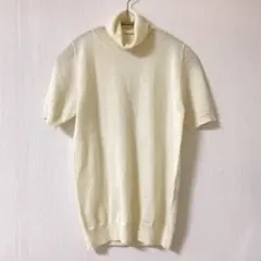 コムサイズム　タートルネック　半袖　セーター　白