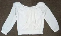 【古着】ナイスクラップ　ホワイト オフショルダー フリルブラウス