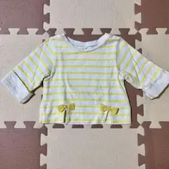 après les cours 長袖　イエロー　ストライプ　カットソー　80cm