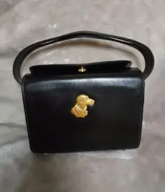 キタムラ　フォーマルバッグ　犬　ゴールド　金具　ハンドバッグ 冠婚ブラック