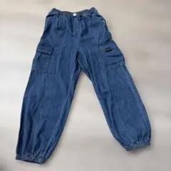 キッズ デニム カーゴパンツ ジョガーパンツ ブルー