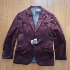 MEN'S BIGI トリコット テーラードジャケット ベルベット ボルドー